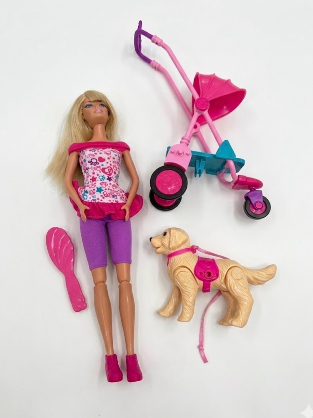1999 Mattel Barbie Doll Outfit Stroller Playset Puppy Accessories Dog Toy Kids - Picture 2 of 3